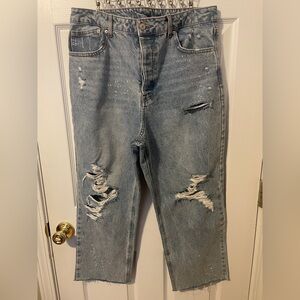 No Boundaries Light Blue Distressed Denim Boyfriend Jeans